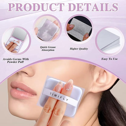1000 pieces Natural lavender oil-absorbing tissues, special oil-absorbing tissues for oily skin, highly effective in absorbing oil, and easy to carry(Lavender)