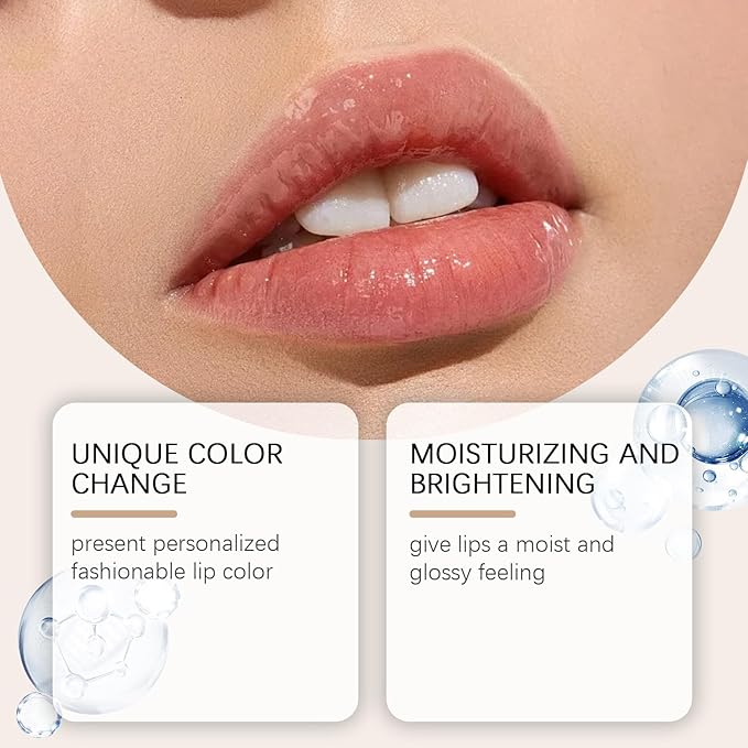 Transferproof Color Changing Lipstick,Gold Crystal Ph Lipstick Color Changing,Long Lasting 24 Hours Moisturizing Glossy Shine Lip Gloss for Women (1pcs)