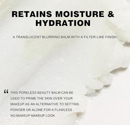 Poreless Face Blurring Primer & Oil Control Setting Powder Longwear 3D Blurring Balm, Waterproof Lightweight Flawless Skin Poreless Primer, Oil-Controlling Face Powder Soft Focus Effect