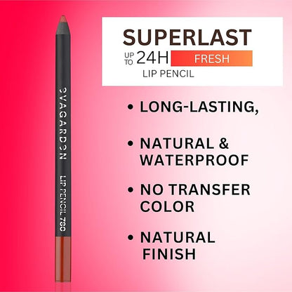 Superlast Lip Pencil - Long-Lasting and Semi-Permanent - Essential for Defining and Enhancing - Maintains Grip of Other Formulas - No-Transfer Color - 780 Hot Kiss - 0.07 oz