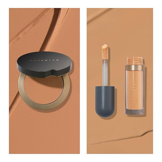 Cover FX Discoloration Kit: Total Coverage Cream Foundation - T1 + Skin Discovered Longwear Concealer, T2 - Full Coverage