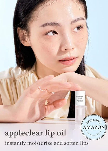 NOONI Vegan Lip Oil Bundle - Applecherry & Appleclear | Lip Stain, Long Lasting, Moisturizing, Plumping, Korean Lip Tint
