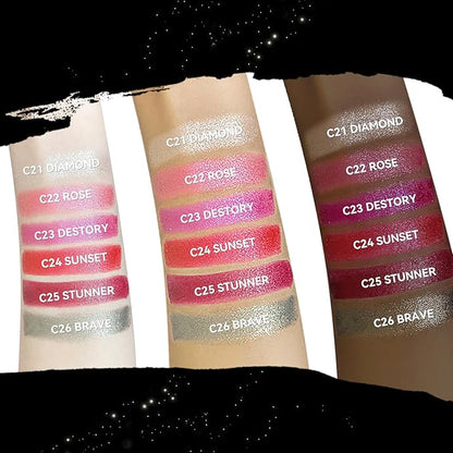 3PCS Glitter Lipstick Sets for Women,Women's Diamond Shiny Matte Lip Gloss,Long Lasting Smudgeproof Non-Stick Lipstick,Lip Stick Lip Stain Makeup Gift Sets,Labiales mate 24 horas originale