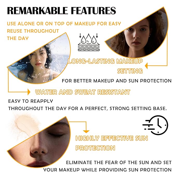 Mineral Sunscreen Setting Powder Makeup,Translucent Powder SPF 50 PA++++,Oil Control Long Lasting Face Setting Powder Sunscreen,Matte Finish,Lightweight,Breathable,All Skin