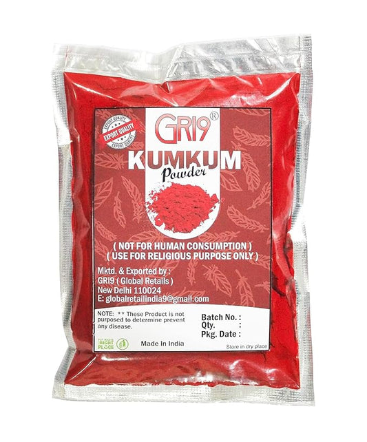 Indian Dark Red Pure Kumkum Powder (Sindoor, Kumkuma, Kum Kum) For Makeup, Pooja And Other Hindu Rituals (Dark Red, 3.52 Ounces)
