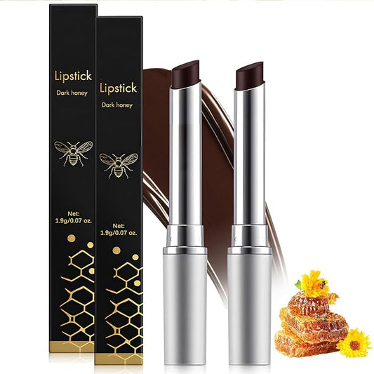 Honey noir - Black Honey Lipstick for Women, Natural Glossy Lips Balm, Nourishing and Hydrating Lip Gloss for All Skin Tones (black+black, 2)