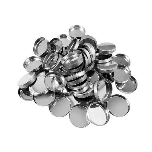 Allwon 56 Pack Empty Round Metal Pans Size 26mm for Eyeshadow Palette Magnetic Makeup Palette (Height:5mm)