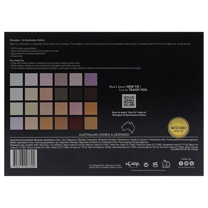 Klara Cosmetics 24 Eyeshadow Palette - Eye Makeup Palette with Matte, Shimmer and Metallic Finishes - Face Makeup Palette - Shanghai - 2.5 oz