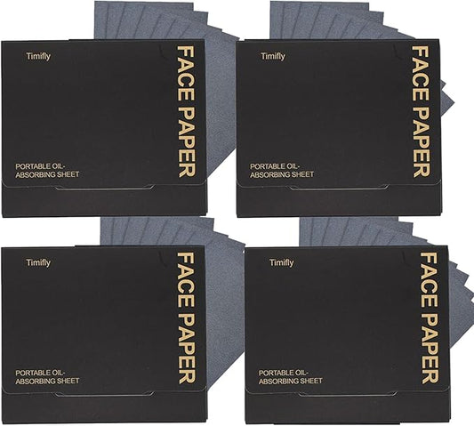 Bamboo Charcoal Oil Blotting Paper - 400 Sheets Refills, Absorbs Excess Face Oil, Controls Shine, Gentle for Makeup Use