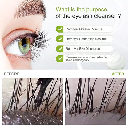 Eyelash Cleanser Concentrate 100ml Eyelash Extension Cleanser Inside the Eyelash Extension Kit Oil-Free Eyelash Extension Shampoo Perfect for Salon-Can Make Ten 60ml bottles of Lash Shampoo，tea
