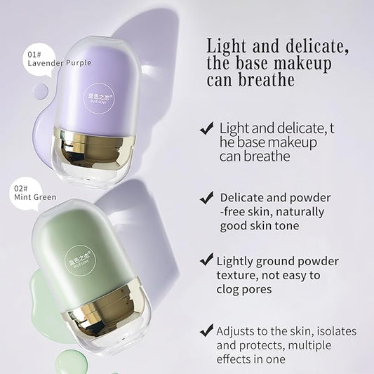 BLUE LOVE 2 in 1 Color Changing Face Primer Liquid Foundation, Oil Control Moisturizing Color Corrector Base Primers Makeup Before Makeup, Face Primer for Makeup (Mint Green, 32g)