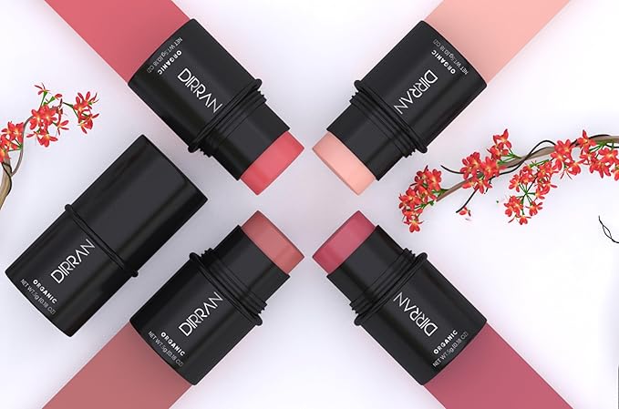 3 in 1 Natural Ingredient 90% Organic Blusher Stick For Lips, Eyes, & Cheeks, Hydration And Natural Beauty Apply directly And Blend With Fingertips, Small Enough to Carry (ROSE GOLD)