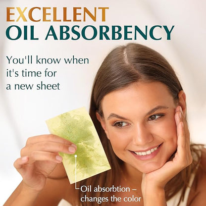 Save 10% on 4 Pack - Natural Oil Blotting Sheets for Face with Bamboo Charcoal + Natural Green Tea Oil Blotting Sheets for Face - 25% Larger