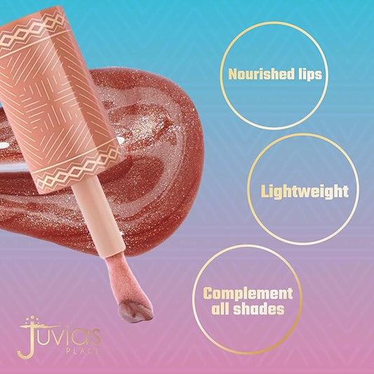 Juvia's Place Nubian Earth Glass Gloss Lip Gloss Mirage - Non-sticky Lip Makeup, Hydrating Lip Gloss, Tinted Lip Gloss, Shine & Glow Lip Makeup, Beauty & Personal Care Products for Lips