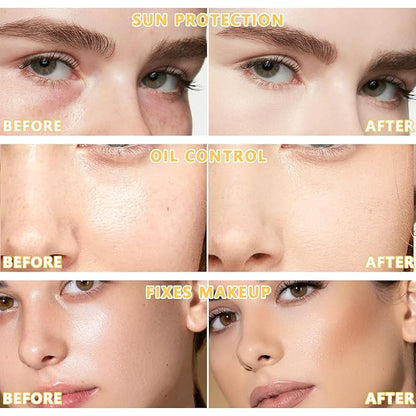 Sunscreen Setting Powder SPF 35, Oil Control Natural Matte Finish Loose Powder Translucent Lasting Lightweight Breathable for All Skin (#03 White)