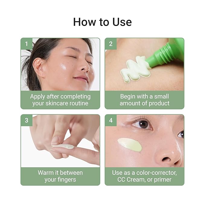 Meebak Cica Redness Solution Cream | Redness Relief for Face | Green Color-Corrector | BB Cream for Sensitive Skin | Green Color Corrector - Fair to Medium Skin