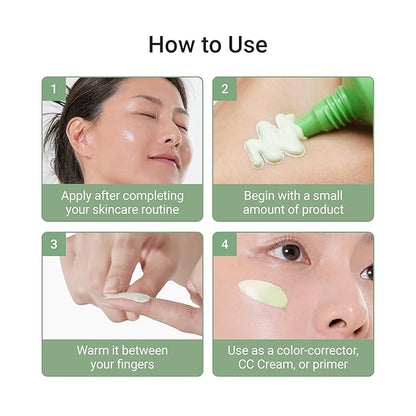 Meebak Cica Redness Solution Cream | Redness Relief for Face | Green Color-Corrector | BB Cream for Sensitive Skin | Green Color Corrector - Fair to Medium Skin