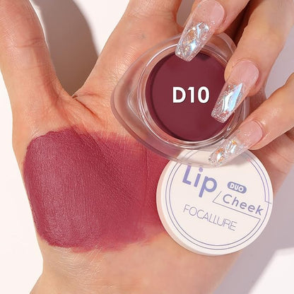 FOCALLURE Velvet-hazy Matte Cheek Lip Mud Dual-use For Lips And Cheek Lip Clay High Pigment Lipstick Blush Lasting Lip Tint