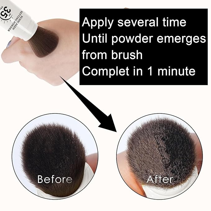 Mineral Sunscreen Setting Powder, SPF 35 Translucent Loose Powder for Face & Scalp, Mineral Brush Powder, Oil Control Natural Matte Finish, Lasting Lightweight Breathable (#01 Translucent)
