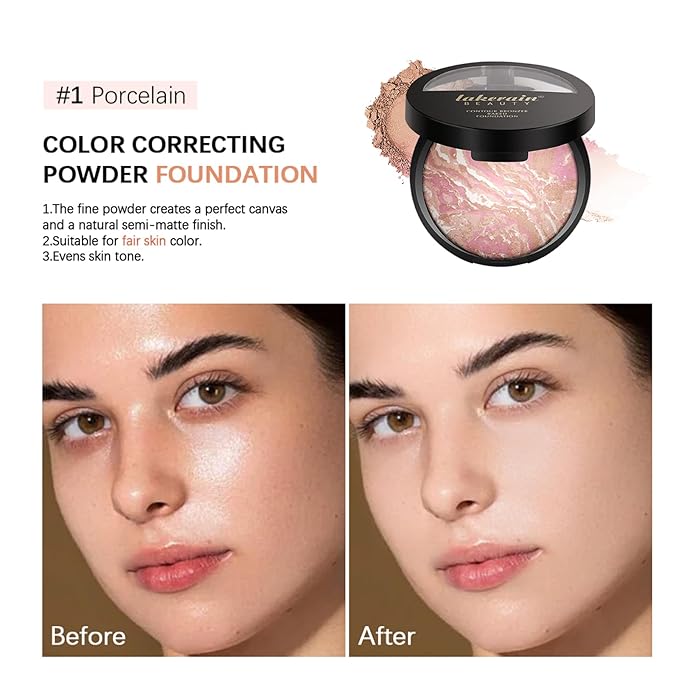 Baking Foundation, Highlighter Finishing Powder Makeup Setting Finishing Semi-Matte Finish