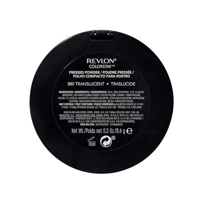Revlon ColorStay Pressed Powder Face Makeup, Longwearing, Fragrance-Free, Noncomedogenic, 880 Translucent, 0.3 oz