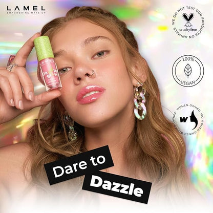 Dazzle Glow Crystal Clear Lip Gloss - Hydrating, Non Sticky, High-Glossy Lip Gloss - 401 Blossom Pink