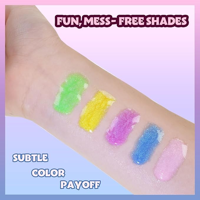 Care Bears 5 pcs Flavored Lip Gloss for Kids | Non-toxic & Vegan Makeup | Birthday Gifts for Ages 3 by Townley Girl