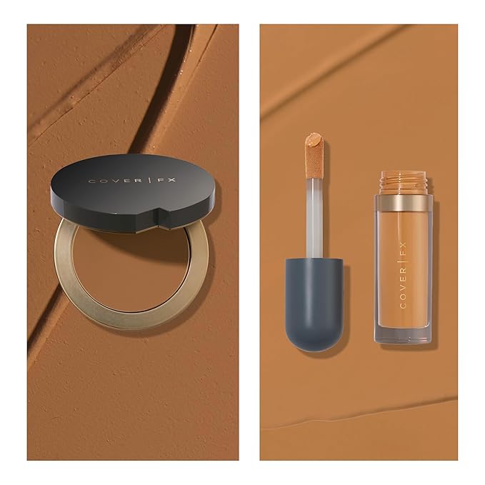 Cover FX Discoloration Kit: Total Coverage Cream Foundation - D3 + Skin Discovered Longwear Concealer, D2 - Full Coverage