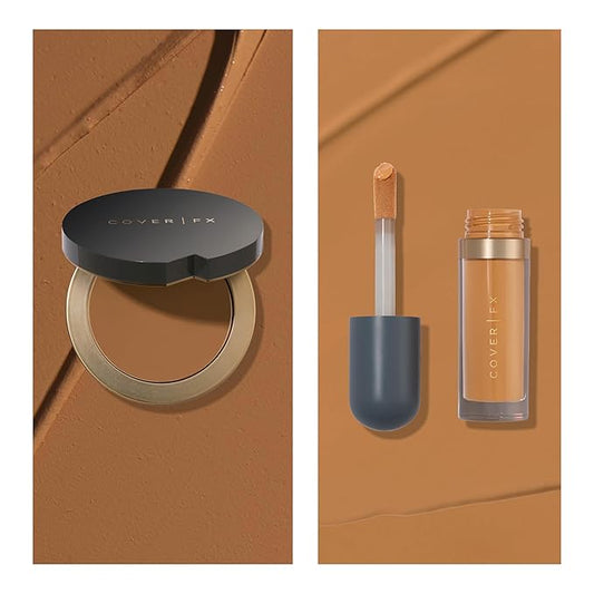 Cover FX Discoloration Kit: Total Coverage Cream Foundation - D3 + Skin Discovered Longwear Concealer, D2 - Full Coverage