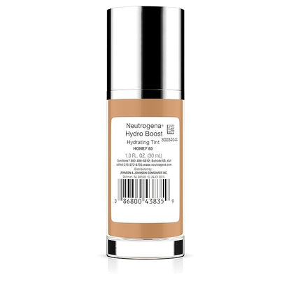 Neutrogena Hydro Boost Hydrating Tint with Hyaluronic Acid, Lightweight Water Gel Formula, Moisturizing, Oil-Free & Non-Comedogenic Liquid Foundation Makeup, 85 Honey Color 1.0 fl. oz
