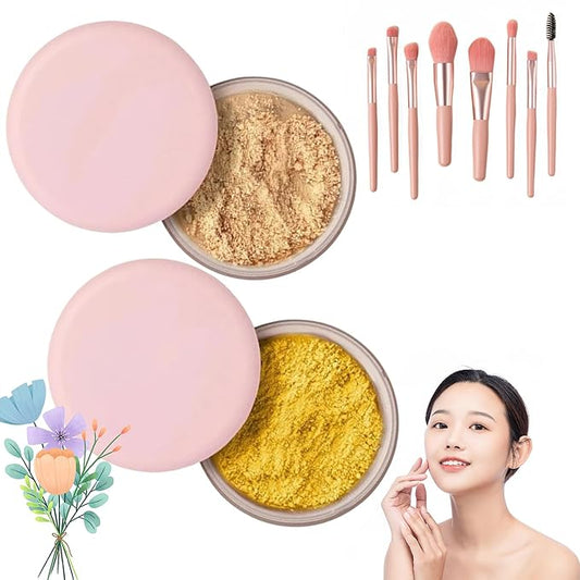Allaura Beauty Blurring Setting Powder, Pink for All Skin Tones (05#+06#, One Size)