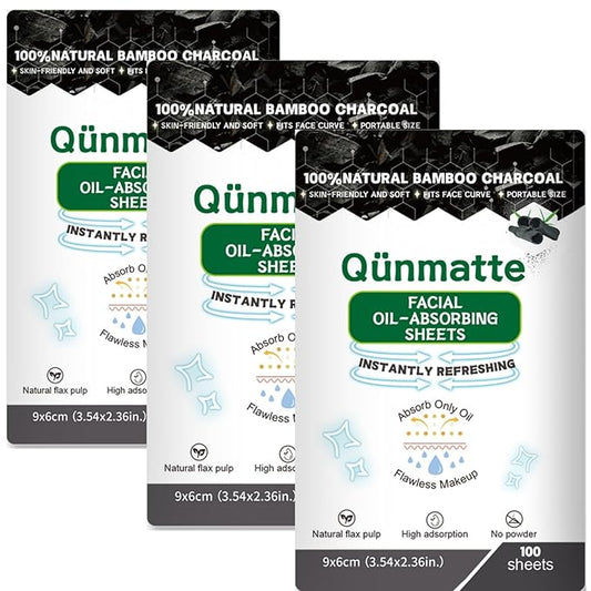 Blotting Paper for Oily Skin,Makeup Oil Absorbing Sheets for Face, Natural Bamboo Charcoal Facial Oil Blotter,Individual Premium Oily Face Oil Control Paper,Travel Size Oil Absorbent Pads for Face