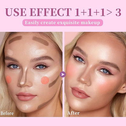 Soft Liquid Contour Stick, Face Bronzer With Built-in Sponge Tip, Cool Toned for Women and Girls, Lightweight Blendable Cream Makeup, 06 Brown