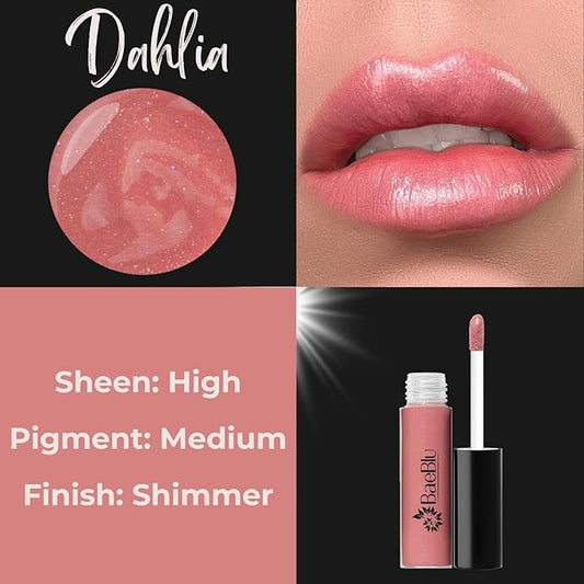 Organic Vegan Lip Gloss, 100% Natural Non-Toxic Moisturizing Ingredients, Dahlia