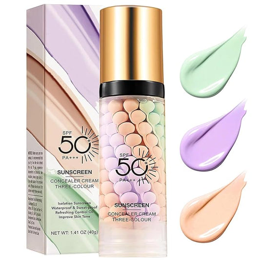 Primer for Face Before Makeup, SPF 50 Sunscreen Isolation Cream, One Step Color Correcting & Oil Control, Moisturizing, 3 In1 Color Corrector Primer Facial Serum, Radiance Skin