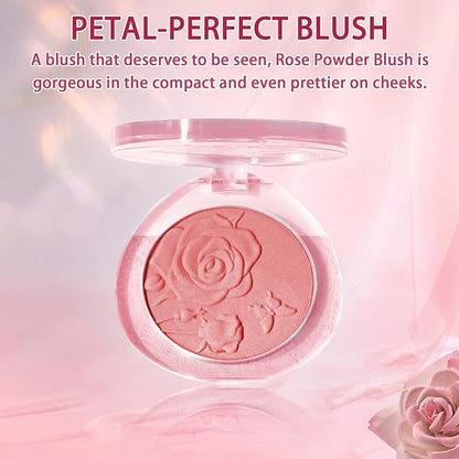 Blush Makeup,Rose Pattern Tint Blush, Lasting Moisturising,Natural shine，Waterproof, Gradual Blush
