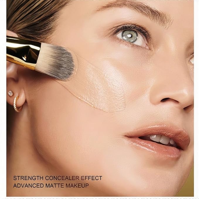 Full Coverage Foundation 10 Colors Natural Lightweight Smooth Creamy Foundation Long-lasting Longwear Matte Oil-Control Foundation (Color 04)