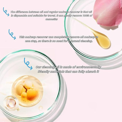 Cisto Makeup Remover Oil,Cisto Cleansing Oil Mini,Travel Essential & Controlled Dosage,Portable Skincare for Gentle Facial Oils for All Skin Types(Rose+Camellia,40pcs)