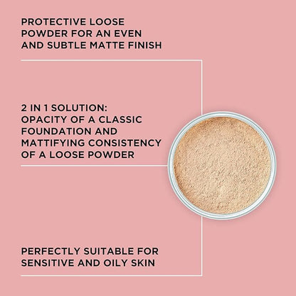 ARTDECO Mineral Powder Foundation - light beige – loose setting powder for a smooth & matte finish - medium coverage - perfect for sensitive & oily skin - makeup with zinc & magnesium - vegan-0.53 Oz