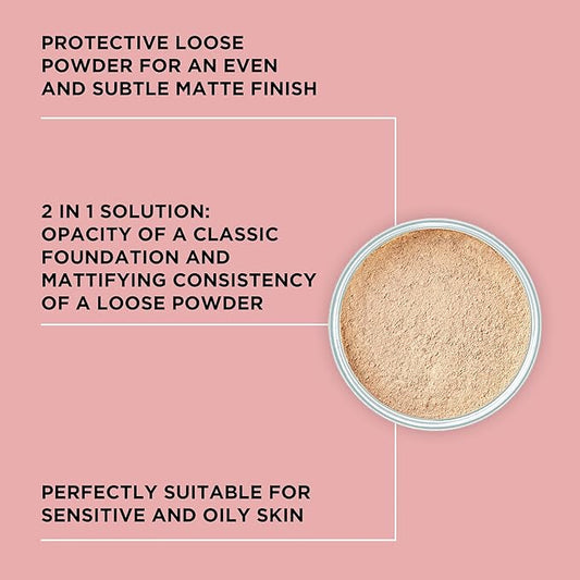 ARTDECO Mineral Powder Foundation - light beige – loose setting powder for a smooth & matte finish - medium coverage - perfect for sensitive & oily skin - makeup with zinc & magnesium - vegan-0.53 Oz