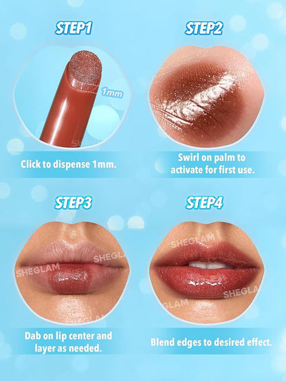 SHEGLAM Pout-Perfect Moisturizing Solid Lip Gloss Shimmer Lip Plumper - Gold Rush