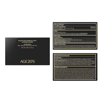 AGE20'S Signature Essence Pact SPF 50+ | Pack of 1 | 41N MOCHA | Cream Foundation, Dewy Finish, Natural Coverage | Korean Cushion Foundation