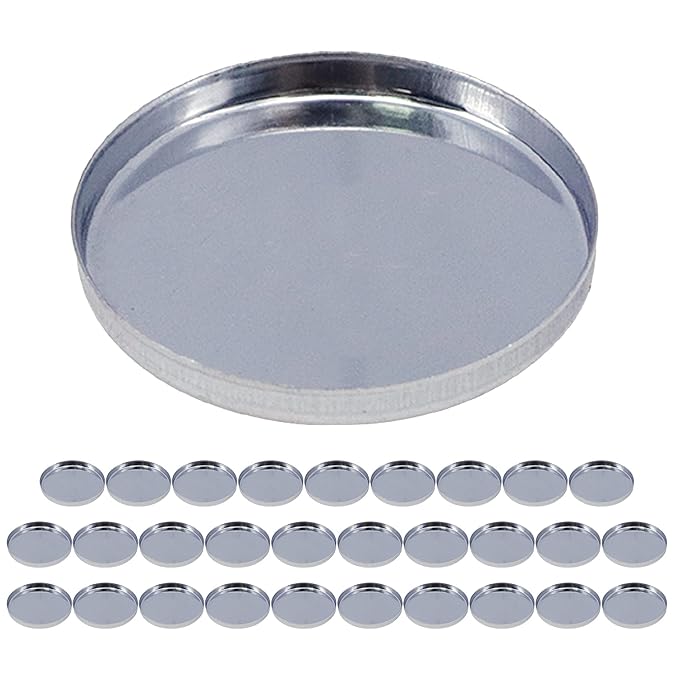 Coshar 30Pcs Empty Round Metal Pans 26mm Eyeshadow Palette Pans Replacement for Magnets Makeup Palettes (3mm Height)