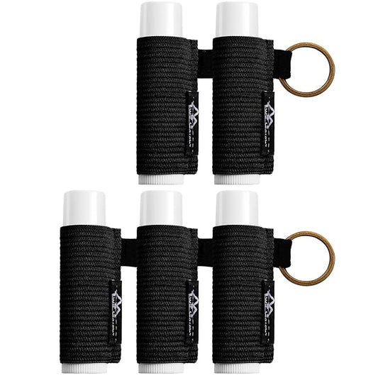 WK IEASON - 5PCS Lip Balm Holder Keychain Bulk Black Clip On Lipstick Sleeve Chapstick Sleeve Holder Keychain Lip Gloss Holder Key Chain(Blackx5)
