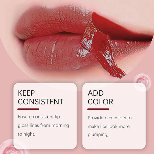 Lip Tint Stain Peel Off - Waterproof Lip Liner Stain, Moisturizing Long-Lasting Lip Stain, Create Natural Lip Color for Women Daily or Special Occasion Use for All Skin Types, #01 Red-Brown