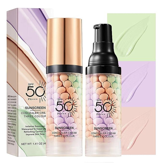 3 In 1 Hydrating Primer for Face Before Makeup, Makeup Primer for Face, One Step Color Corrector for Dark Circles Even Skin Tone, Oil Control Skin Corrector, Radiance Sheer Finish, Purple Pink Green