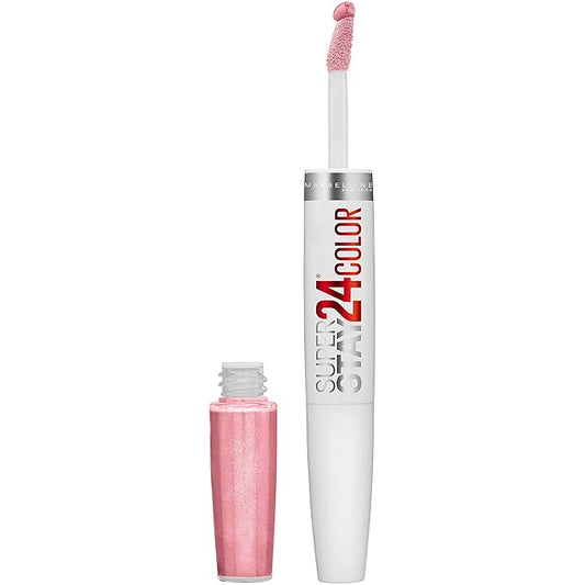 Maybelline Super Stay 24, 2-Step Liquid Lipstick Makeup, Long Lasting Highly Pigmented Color with Moisturizing Balm, So Pearly Pink, Coral Pink, 1 Count