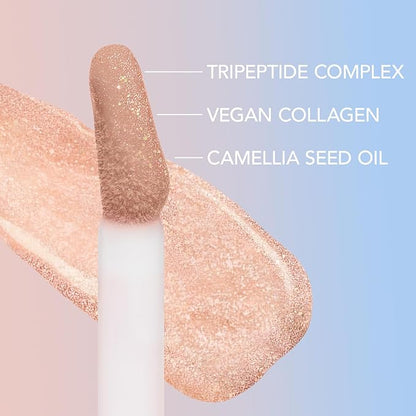 Sacheu Lip Elixir Nourishing and Hydrating Lipgloss — Moisturizing Plumping Lip Gloss Enriched with Collagen, Non-Sticky Lip Color Smooth High-Shine Finish, Vegan & Cruelty-Free, Tanghulu Candy