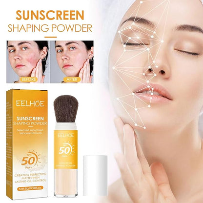 Dulele Sunscreen Setting Powder, 2PCS Mineral Matte Finish Loose Face Powder, SPF 50, Natural, Translucent, Oil Control, Minimizes Fine Lines & Pores