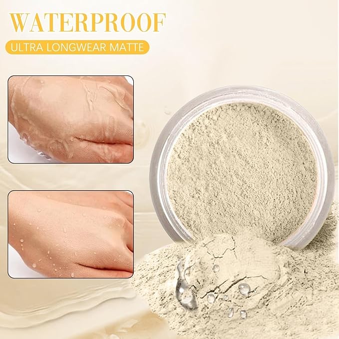 AlluraBeauty Blurring Powder,Blurring Setting Powder,Beauty Blurring Powder, Pink Setting Powder Makeup Waterproof,Pink Powder Loose Setting for All Skin Tones (White, A)